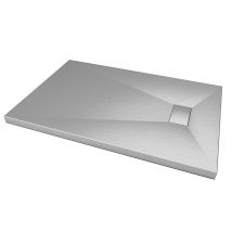 Piatto doccia acrilico grigio effetto pietra ultraslim altezza 2,6cm, dimensioni 80x140