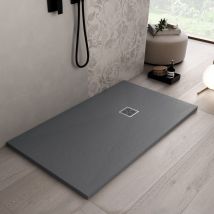 Piatto doccia mineralmarmo roma con griglia in tinta colore antracite, dimensioni 90x150