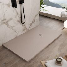 Piatto doccia mineralmarmo roma con griglia in tinta colore sabbia, dimensioni 90x130