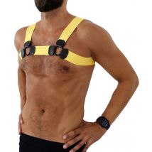 SAXOS PVC Brust Harness gelb L/XL - Gleitgel