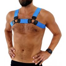 SAXOS PVC Brust Harness blau L/XL - Erotikzubehör