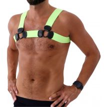 SAXOS PVC Brust Harness grün S/M - Erotikzubehör