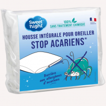 Housse intégrale pour oreiller Stop Acariens 60 x 60