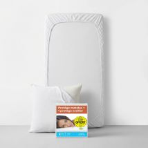 Pack Protège matelas + protège oreiller 65x65 90x190/ 200 + 1 protège oreiller 65x65