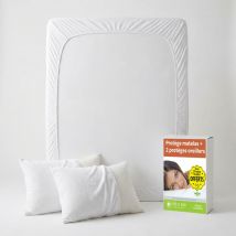 Pack Protège matelas + protège oreiller 65x65 160x200 + 2 protèges oreillers 65x65