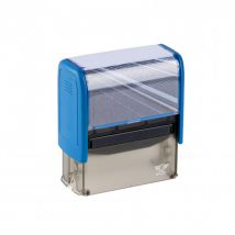 Tampon Bureau personnalisé 13, 58 x 22 mm - 6 lignes - Monture Bleue