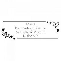 Tampon mariage rectangulaire - Création c?ur