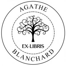 Tampon Ex-libris rond en bois - Arbre de vie
