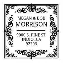 Tampon monogramme carré - Design oriental