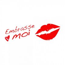 Tampon amour rectangulaire en bois - Embrasse moi