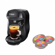 12 paquets achetés = Happy Noire Offerte Tassimo