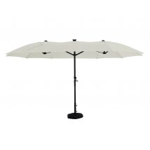Leco Doppel-Sonnenschirm* mit LED-Beleuchtung - 145x16x45cm - anthrazit - Aluminium / Fiberglas / Polyester