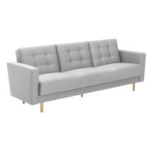 Tchibo - 3-Sitzer Schlafsofa »Janny« - 224x83x81cm - hellgrau - Polyester / Holz / Eschen-Massivholz