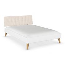 rauch Bett »Mavi-Extra« mit Polsterkopfteil - 147x216x90cm - weiß - Holz / Holz / Eichenholz