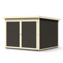 Karibu Fahrradgarage für 4 Räder - 212,5x216,5x167cm - weiß - Fichtenholz / Holz