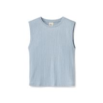 Nah/Studio Geripptes Shirt - Baumwoll-Hanf-Mix - Gr. M - blau