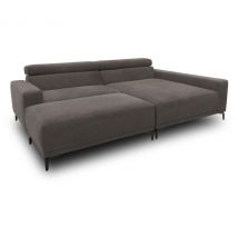 Domo Eck-Schlafsofa »Malmö« mit Hocker - 248x172x72cm - schwarz - Polyester / Acryl / Holz