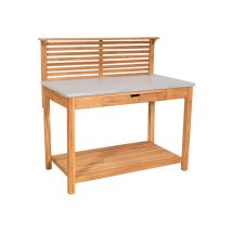 deVries Teak-Pflanztisch - 114x66x124cm - naturfarben - Holz