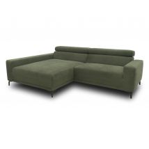 Domo Sofa »Malmö« - 248x172x72cm - dunkelgrün - Polyester / Acryl / Holz
