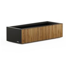 Herstera Pflanzkasten - 100x40x25cm - schwarz - Stahl / Holz / Kiefernholz