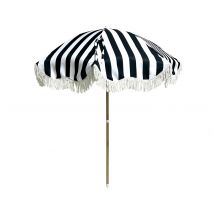 Leco Strand-Sonnenschirm - 125x11x11cm - schwarz - Polyester / Aluminium / Fiberglas