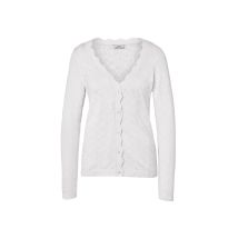 Strickjacke mit Ajour-Muster - Damen - Gr. M - weiß