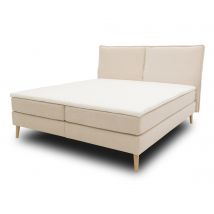 Domo Boxspringbett »Kopenhagen« - 187x210x85cm - beige - Polyester / Polyamid / Holz