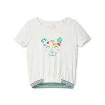 Tchibo - T-Shirt in Schlupfform - Mädchen - Gr. 110/116 - beige/print
