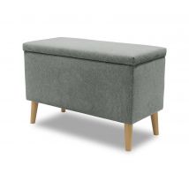 Domo Hocker »Kopenhagen« mit Staufach - 91x41x58cm - grau - Polyester / Polyamid / Holz