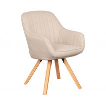 deVries Diningsessel »Matera« - 59x61x84cm - beige - Polyester / Holz / Metall