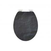 Schütte MDF High-Gloss WC-Sitz mit Absenkautomatik »Black Stone« - weiß