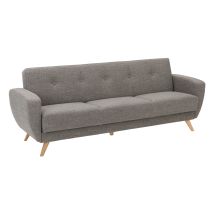 Tchibo - 3-Sitzer-Schlafsofa »Justus« in grau meliertem Webstoff - 230x82x83cm - braun - Holz / Buchenholz / Polyester