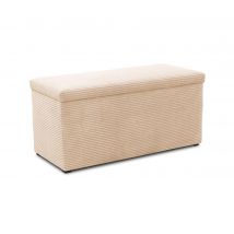 Domo Hocker »Kopenhagen« mit Staufach - 91x41x43cm - schwarz - Polyester / Holz / Kunststoff