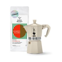 Kaffee-Geschenkset “Bialetti Caffè Duo” – 1x 250 g Espresso Gemahlen und Bialetti Moka Express
