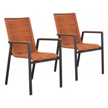 deVries Gartenstühle - 55x66x87cm - anthrazit - Aluminium / Holz