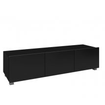 Meuble TV 150 cm CALABRI avec ouverture sans poignée Noir