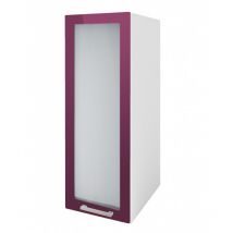 Meuble de cuisine colonne 1 porte vitrine 40 cm 2 étagères TARA Aubergine