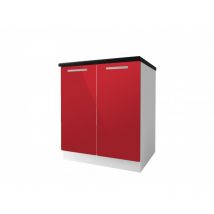 Meuble de cuisine bas 2 portes 60 cm TARA laqué Bordeaux