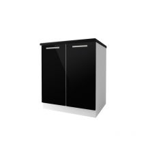 Meuble de cuisine bas 2 portes 60 cm TARA laqué Noir