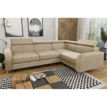 Canapé d'angle convertible ZORI Beige Angle droit