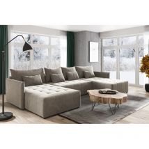 Canapé d'angle panoramique convertible BENIU Beige