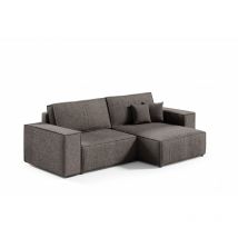 Canapé d'angle convertible VELI en tissu bouclette Gris