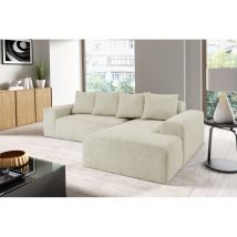 Canapé d'angle MODULA avec coussins Beige Angle droit