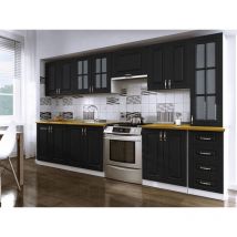 Cuisine complète 3m20 DINA Noire avec moulures Noir
