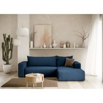 Canapé d'angle convertible LETTO Bleu Angle droit
