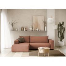 Canapé d'angle convertible LETTO Angle gauche Terracotta