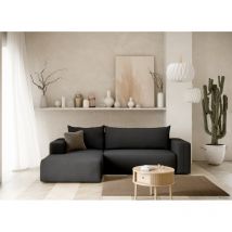 Canapé d'angle convertible LETTO Noir Angle gauche