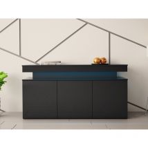 Commode moderne Lestiro avec éclairage LED Noir