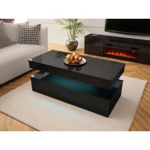 Table basse moderne Lestiro avec éclairage LED Noir