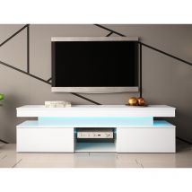 Meuble Tv LESTIRO avec éclairage LED Blanc